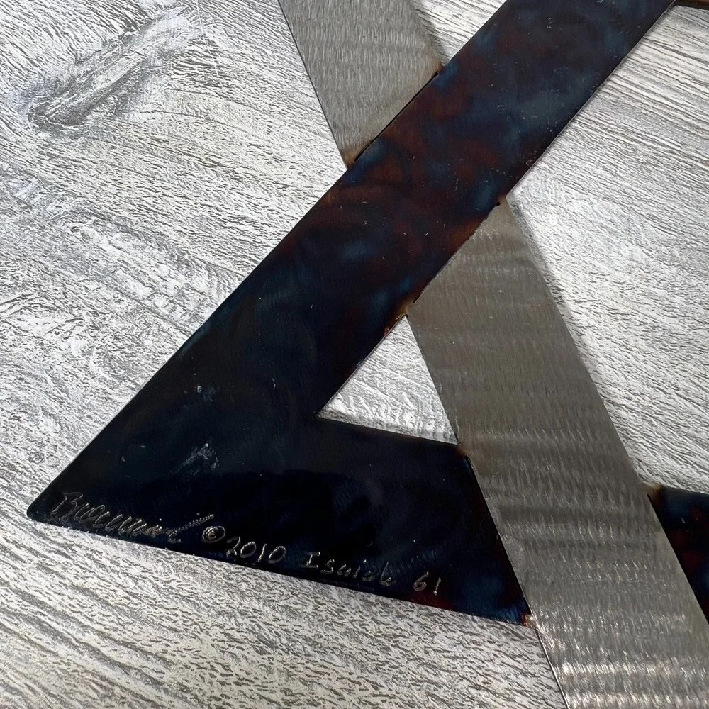 Star of David Wall Art 12" x 12" Polished Textured Jeweled Carbon Steel 2010 - Picture 7 of 12